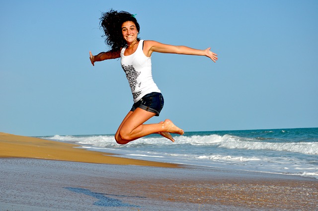 woman jumping mojo