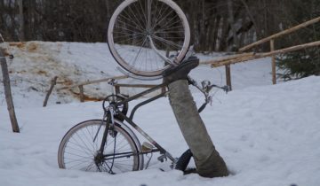 bike stuck in snow